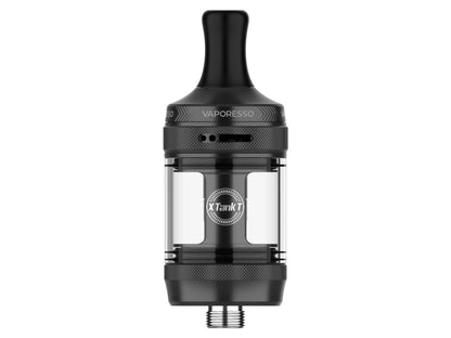 Detailansicht des Vaporesso xTank T Clearomizer mit Top-Airflow Control und vielseitigen Verdampferköpfen.