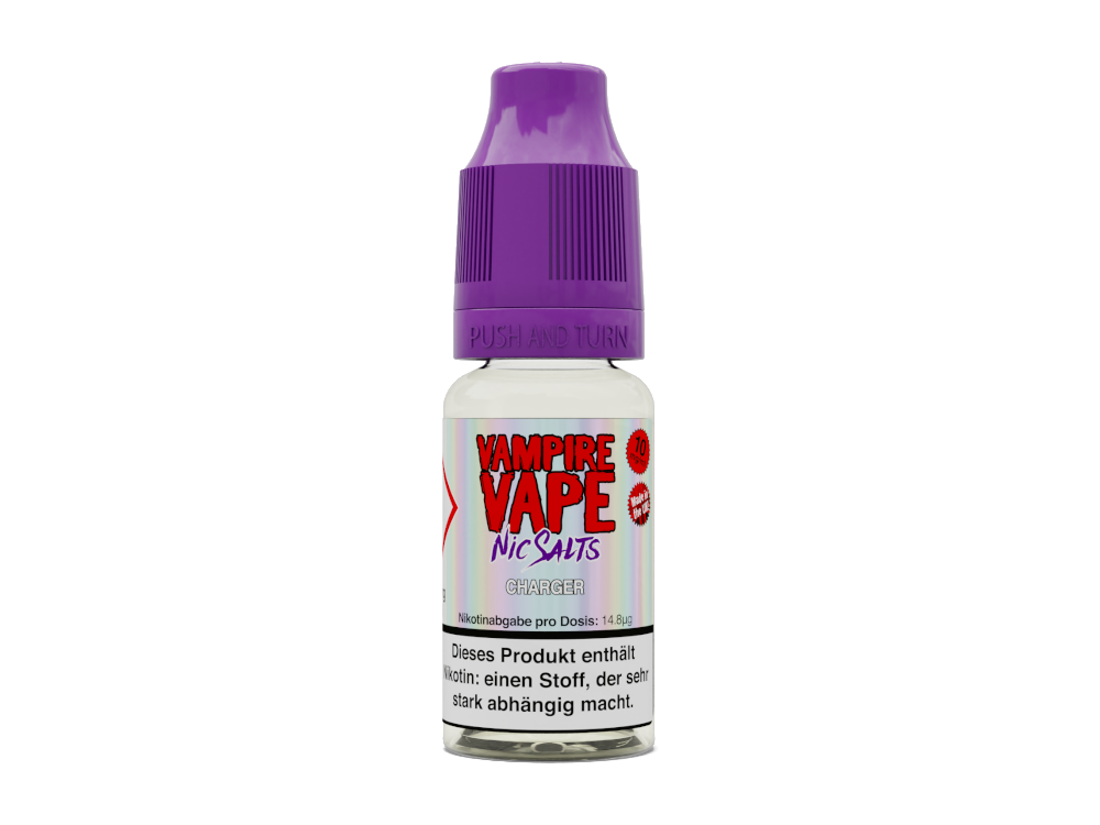 Vampire Vape - Charger - Nikotinsalz Liquid in der Stärke 20 mg/ml, intensive Geschmackskombination aus Beeren und Anis, ideal für Dampfer, 10 ml Flasche.