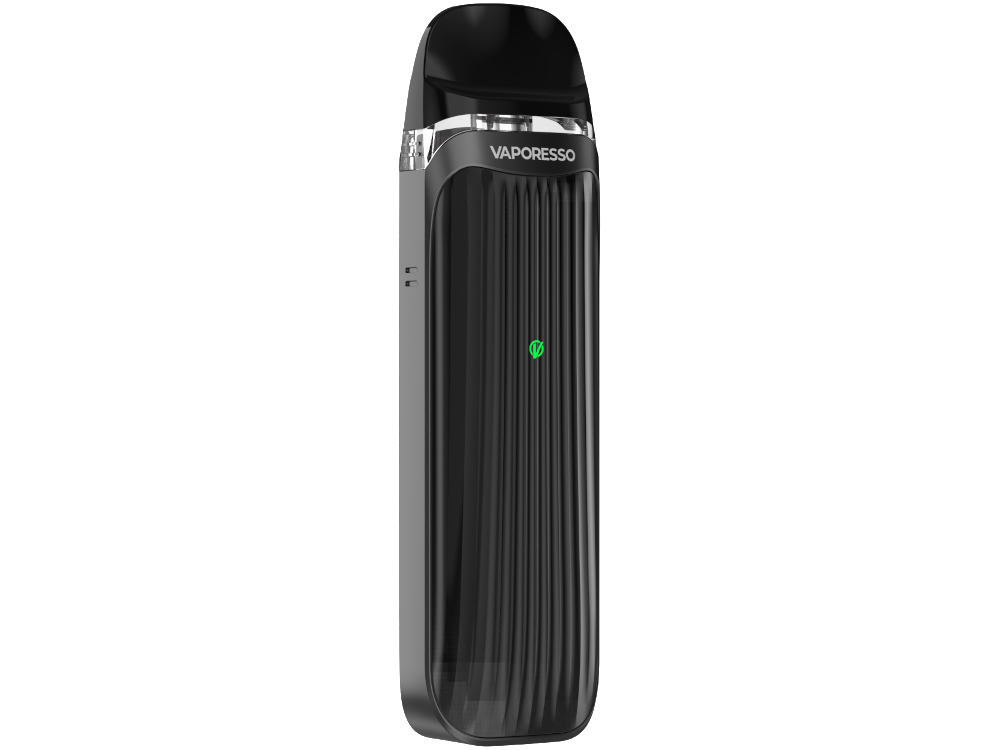 Nahaufnahme der Vaporesso LUXE QS E-Zigaretten Set, zeigt das stilvolle und kompakte Design.