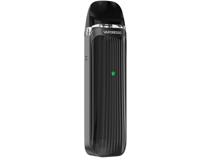 Nahaufnahme der Vaporesso LUXE QS E-Zigaretten Set, zeigt das stilvolle und kompakte Design.